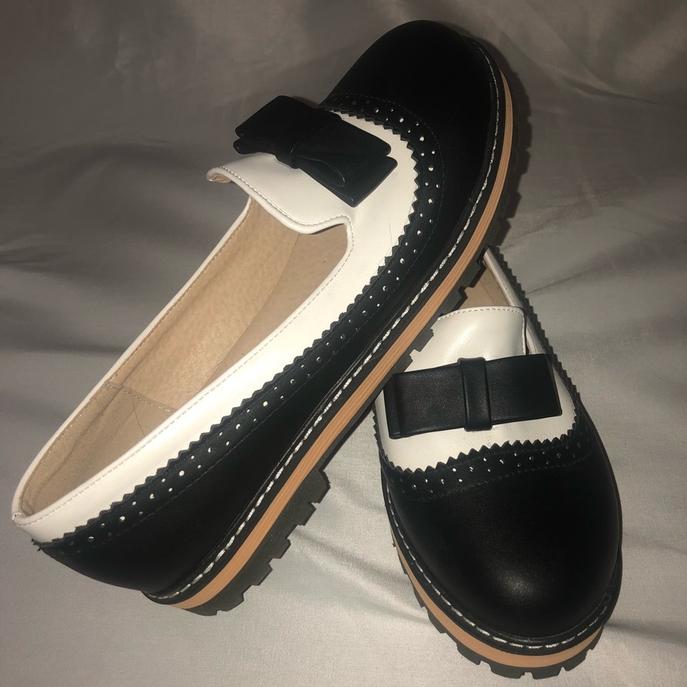 Black and white shoes